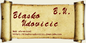Blaško Udovičić vizit kartica